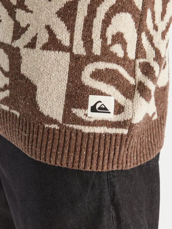 Quiksilver Sweter Hall City EQYSW03329 Brązowy Regular Fit
