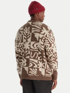 Quiksilver Sweter Hall City EQYSW03329 Brązowy Regular Fit
