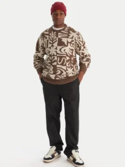 Quiksilver Sweter Hall City EQYSW03329 Brązowy Regular Fit