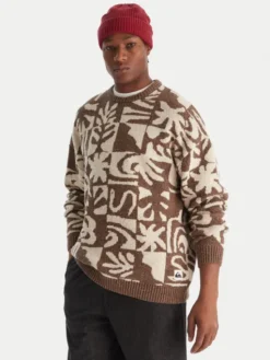 Quiksilver Sweter Hall City EQYSW03329 Brązowy Regular Fit