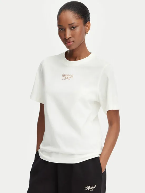 Reebok T-Shirt Nikolina RK25708CCW Kremowy Regular Fit