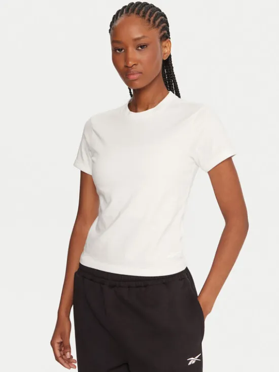 Reebok T-Shirt RK25309CCW Biały Slim Fit