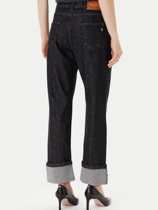 Rinascimento Jeansy CFC0125150003 Czarny Loose Fit