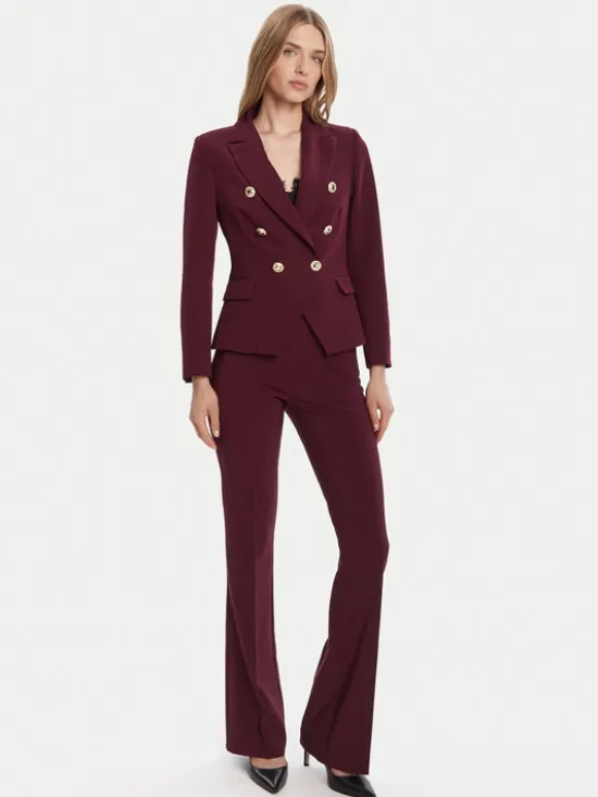 Rinascimento Marynarka CFC0126227003 Bordowy Slim Fit