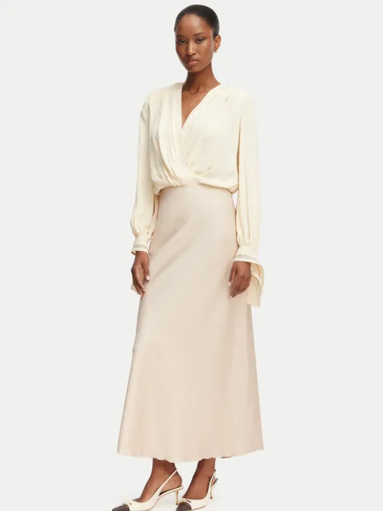 Rinascimento Spódnica maxi CFC0128467003 Beżowy Regular Fit