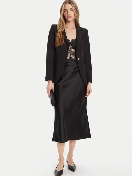 Rinascimento Spódnica midi CFC0125416003 Czarny Regular Fit
