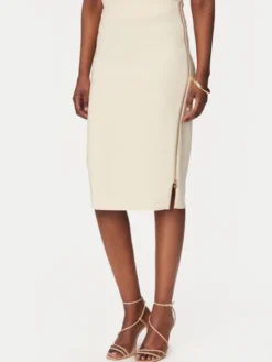 Rinascimento Spódnica ołówkowa CFC0127985003 Beżowy Slim Fit