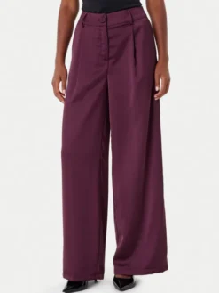 Rinascimento Spodnie palazzo CFC0124993003 Bordowy Wide Leg