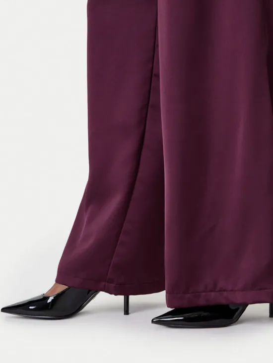 Rinascimento Spodnie palazzo CFC0124993003 Bordowy Wide Leg