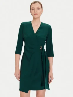 Rinascimento Sukienka koktajlowa CFC0020095002 Zielony Regular Fit