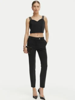 Rinascimento Top CFC0127891003 Czarny Slim Fit