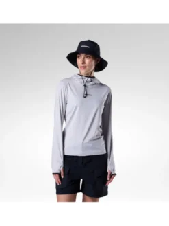 Rossignol Bluza techniczna W Westweg Sun Hoodie Szary jasny Regular Fit