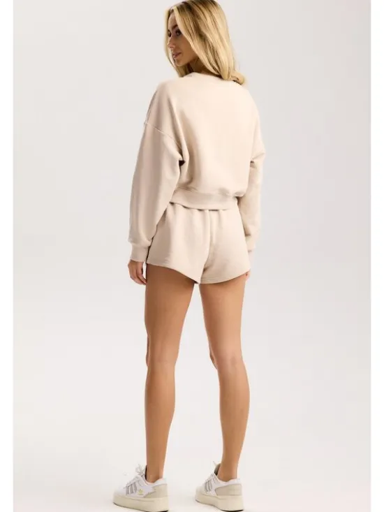 ROUGH RADICAL Bluza COTTON ACTIVE CROP WOMEN Beżowy Regular Fit