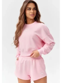 ROUGH RADICAL Bluza COTTON ACTIVE CROP WOMEN Różowy Regular Fit