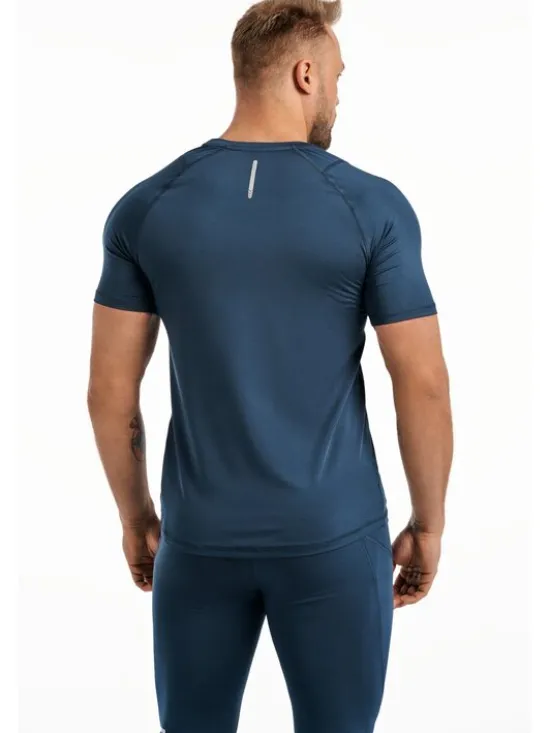 ROUGH RADICAL Koszulka techniczna VITAL ZIP Niebieski Slim Fit
