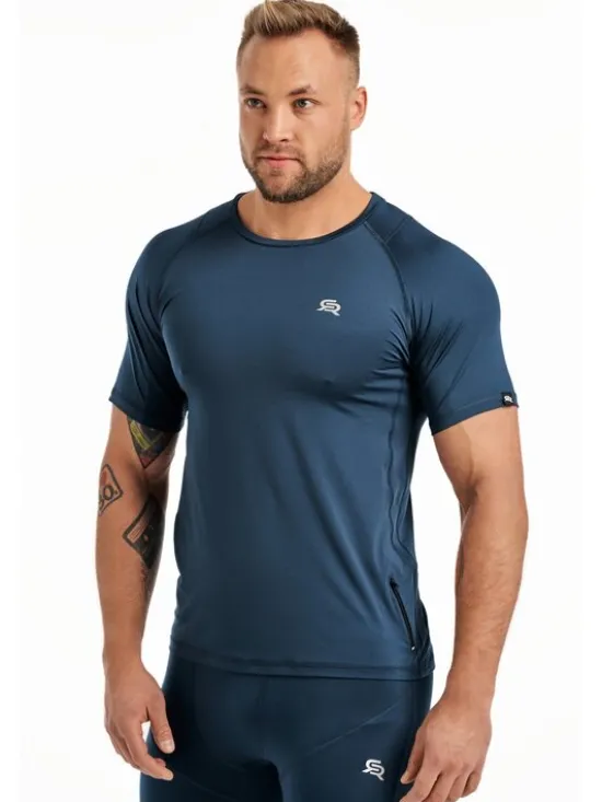 ROUGH RADICAL Koszulka techniczna VITAL ZIP Niebieski Slim Fit