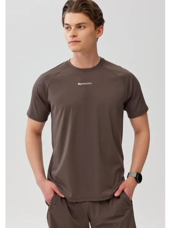 ROUGH RADICAL Koszulka techniczna PROOF TEE Brązowy Reglan Fit