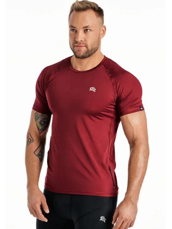 ROUGH RADICAL Koszulka techniczna VITAL ZIP Bordowy Slim Fit