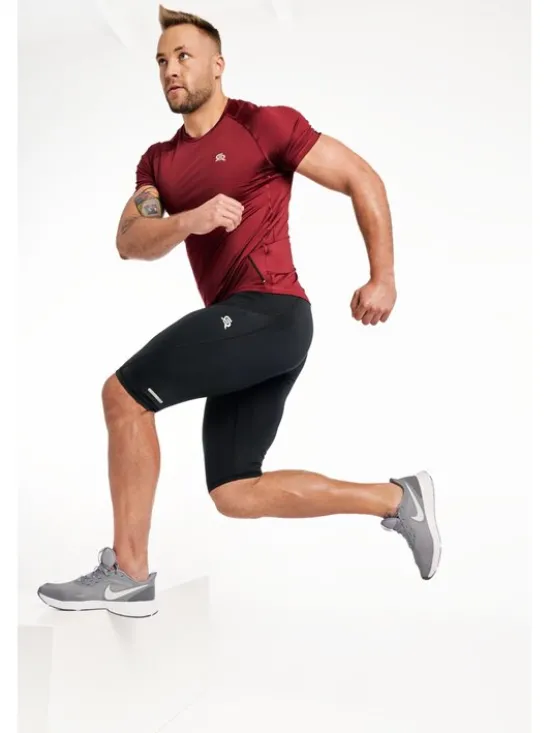 ROUGH RADICAL Koszulka techniczna VITAL ZIP Bordowy Slim Fit