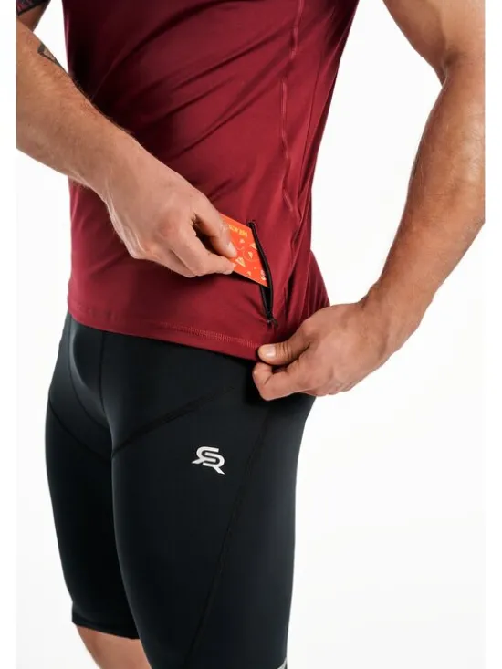 ROUGH RADICAL Koszulka techniczna VITAL ZIP Bordowy Slim Fit