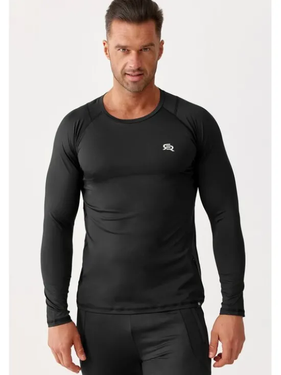 ROUGH RADICAL Koszulka techniczna VITAL ZIP LS Czarny Slim Fit