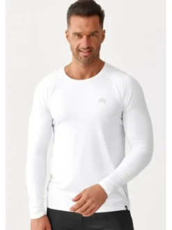 ROUGH RADICAL Koszulka techniczna VITAL ZIP LS Biały Slim Fit