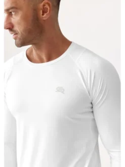 ROUGH RADICAL Koszulka techniczna VITAL ZIP LS Biały Slim Fit