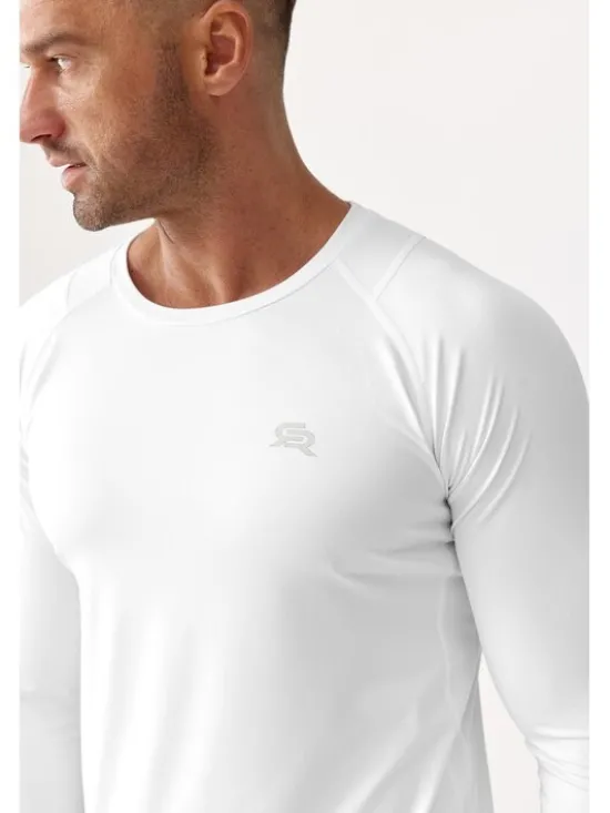 ROUGH RADICAL Koszulka techniczna VITAL ZIP LS Biały Slim Fit