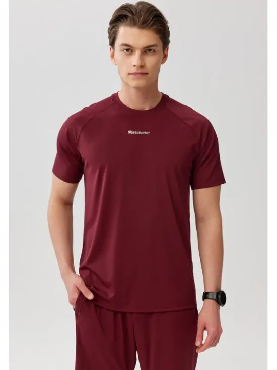 ROUGH RADICAL Koszulka techniczna PROOF TEE Bordowy Reglan Fit