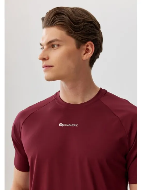 ROUGH RADICAL Koszulka techniczna PROOF TEE Bordowy Reglan Fit