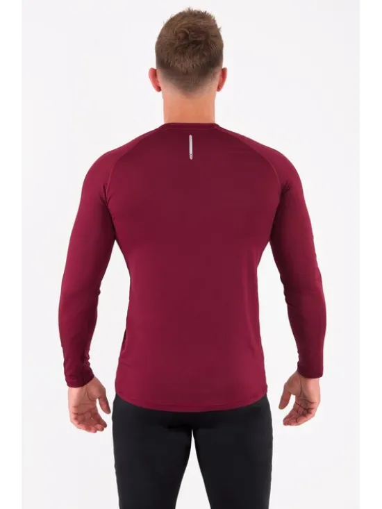 ROUGH RADICAL Koszulka techniczna VITAL ZIP LS Bordowy Slim Fit
