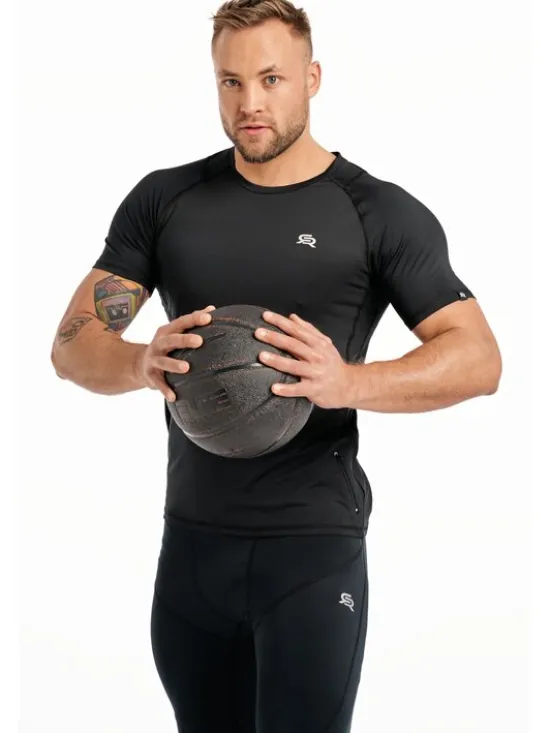 ROUGH RADICAL Koszulka techniczna VITAL ZIP Czarny Slim Fit
