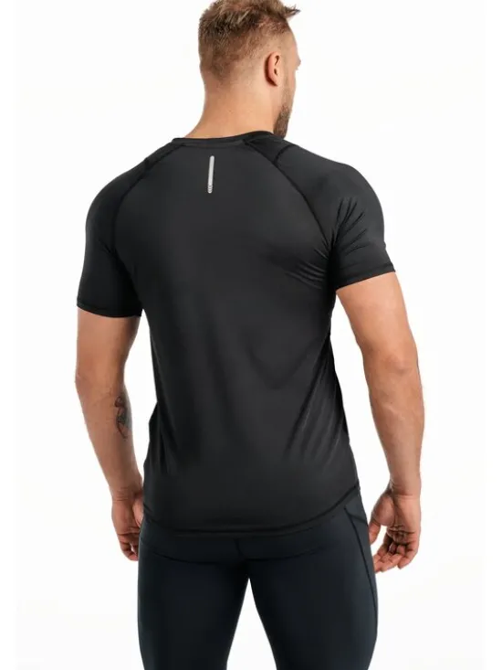 ROUGH RADICAL Koszulka techniczna VITAL ZIP Czarny Slim Fit