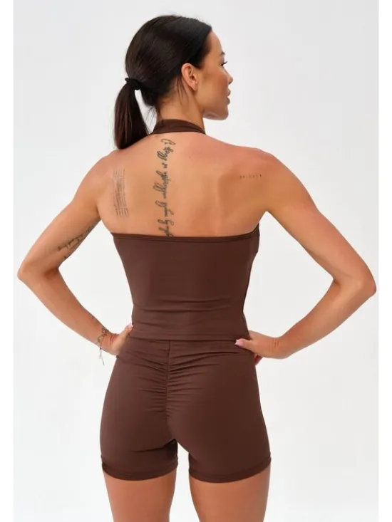 ROUGH RADICAL Koszulka techniczna ZOYA Brązowy Slim Fit