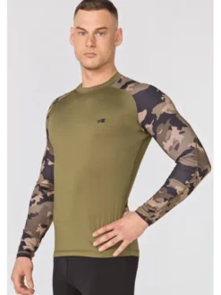 ROUGH RADICAL Koszulka techniczna FURIOUS ARMY LS Khaki Slim Fit