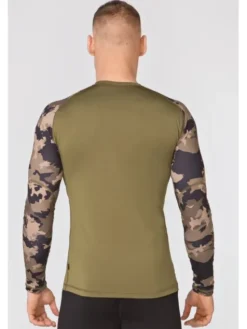 ROUGH RADICAL Koszulka techniczna FURIOUS ARMY LS Khaki Slim Fit