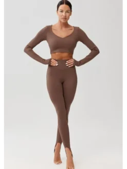 ROUGH RADICAL Legginsy LIVI LONG Brązowy Slim Fit