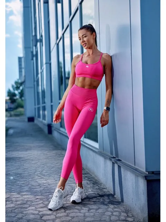 ROUGH RADICAL Legginsy SEAMLESS GLOW LONG Różowy Slim Fit
