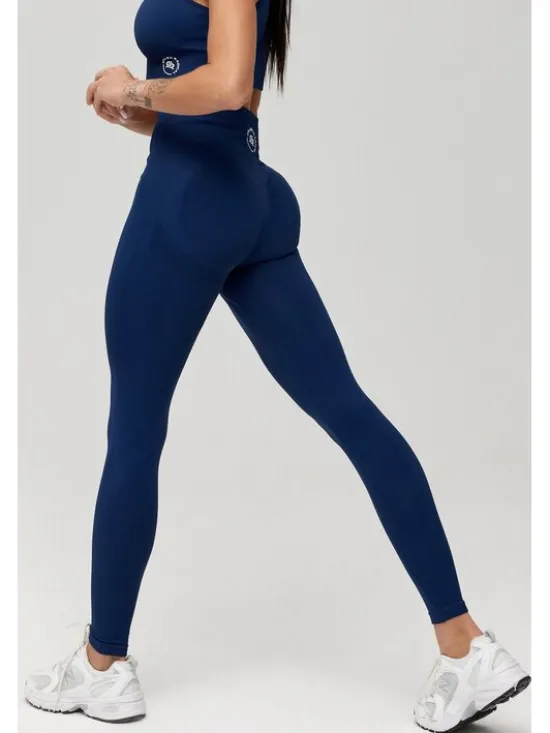 ROUGH RADICAL Legginsy SEAMLESS LINEA Granatowy Slim Fit