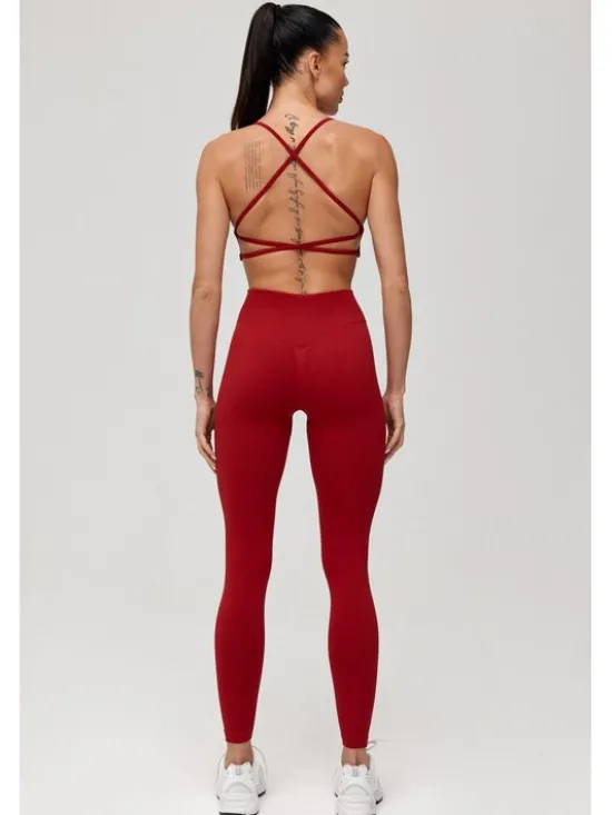 ROUGH RADICAL Legginsy SEAMLESS GLOW LONG Bordowy Slim Fit