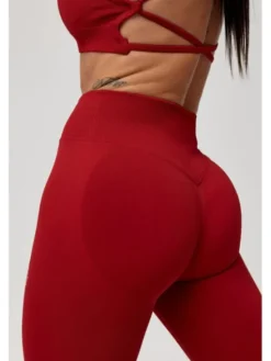 ROUGH RADICAL Legginsy SEAMLESS GLOW LONG Bordowy Slim Fit