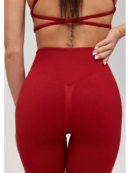 ROUGH RADICAL Legginsy SEAMLESS GLOW LONG Bordowy Slim Fit