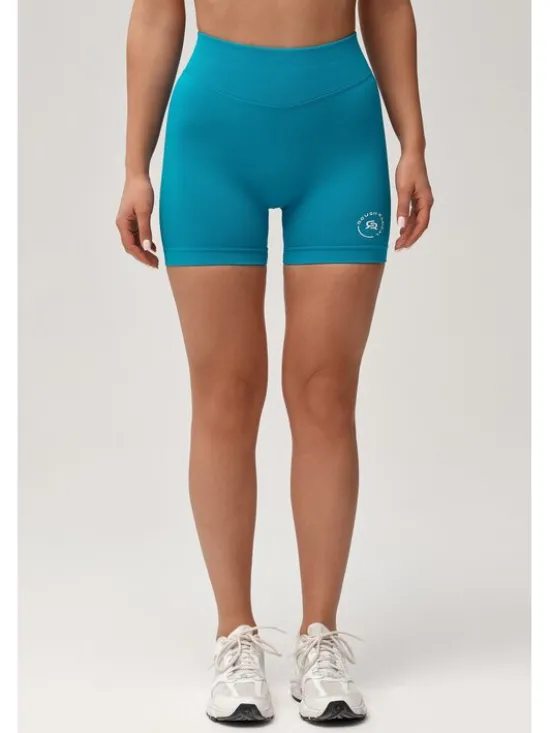ROUGH RADICAL Szorty sportowe SEAMLESS GLOW SHORTS Turkusowy Slim Fit