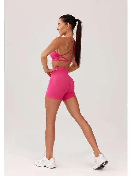 ROUGH RADICAL Szorty sportowe SEAMLESS GLOW SHORTS Różowy Slim Fit