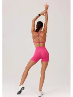 ROUGH RADICAL Szorty sportowe SEAMLESS GLOW SHORTS Różowy Slim Fit