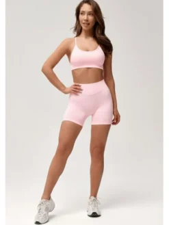ROUGH RADICAL Szorty sportowe SEAMLESS GLOW SHORTS Różowy jasny Slim Fit