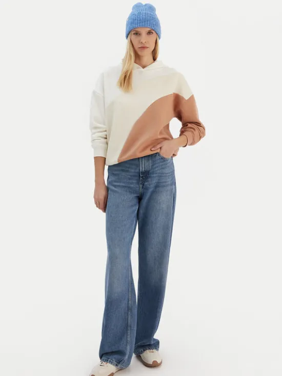 Roxy Bluza ERJFT04868 Beżowy Relaxed Fit