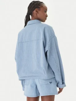 Roxy Kurtka jeansowa Beachfront Bliss ERJJK03702 Błękitny Regular Fit