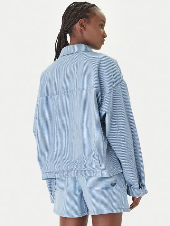 Roxy Kurtka jeansowa Beachfront Bliss ERJJK03702 Błękitny Regular Fit