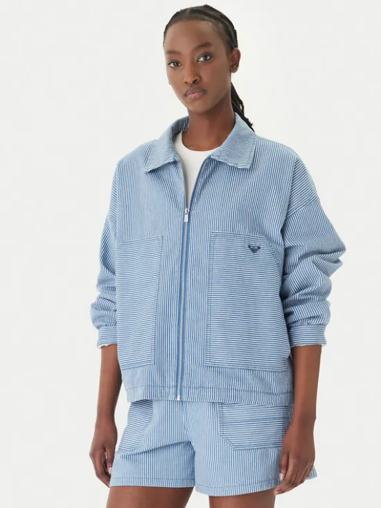Roxy Kurtka jeansowa Beachfront Bliss ERJJK03702 Błękitny Regular Fit